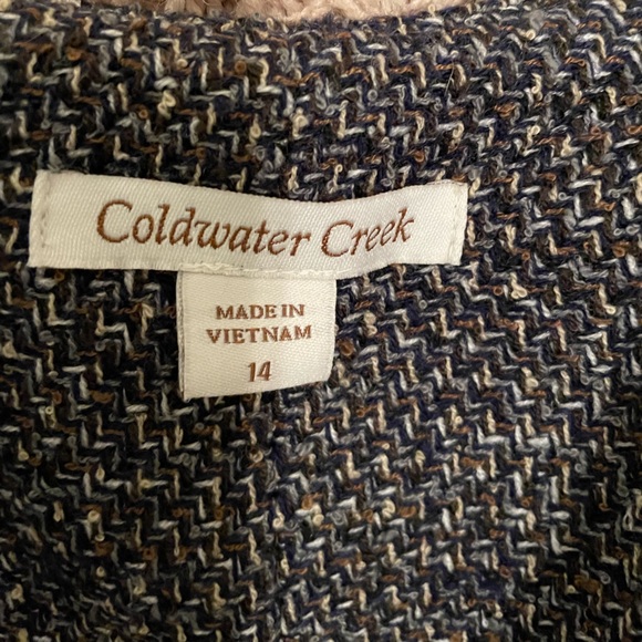 Coldwater Creek Tweed Collarless Jacket, size 14 - Picture 3 of 5